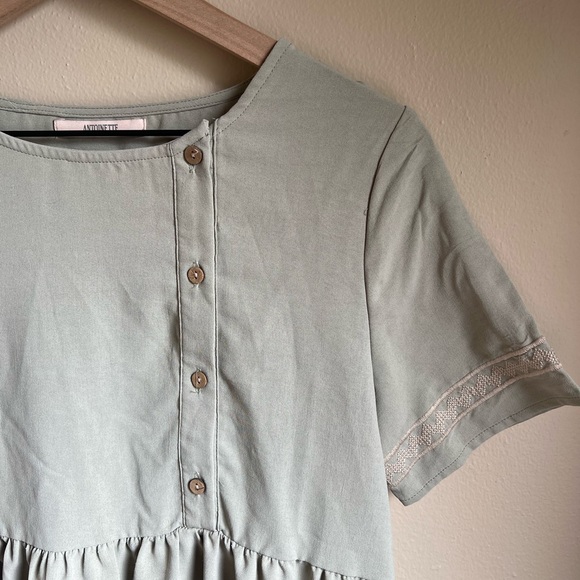 antoinette Tops - Sage Green Babydoll Top